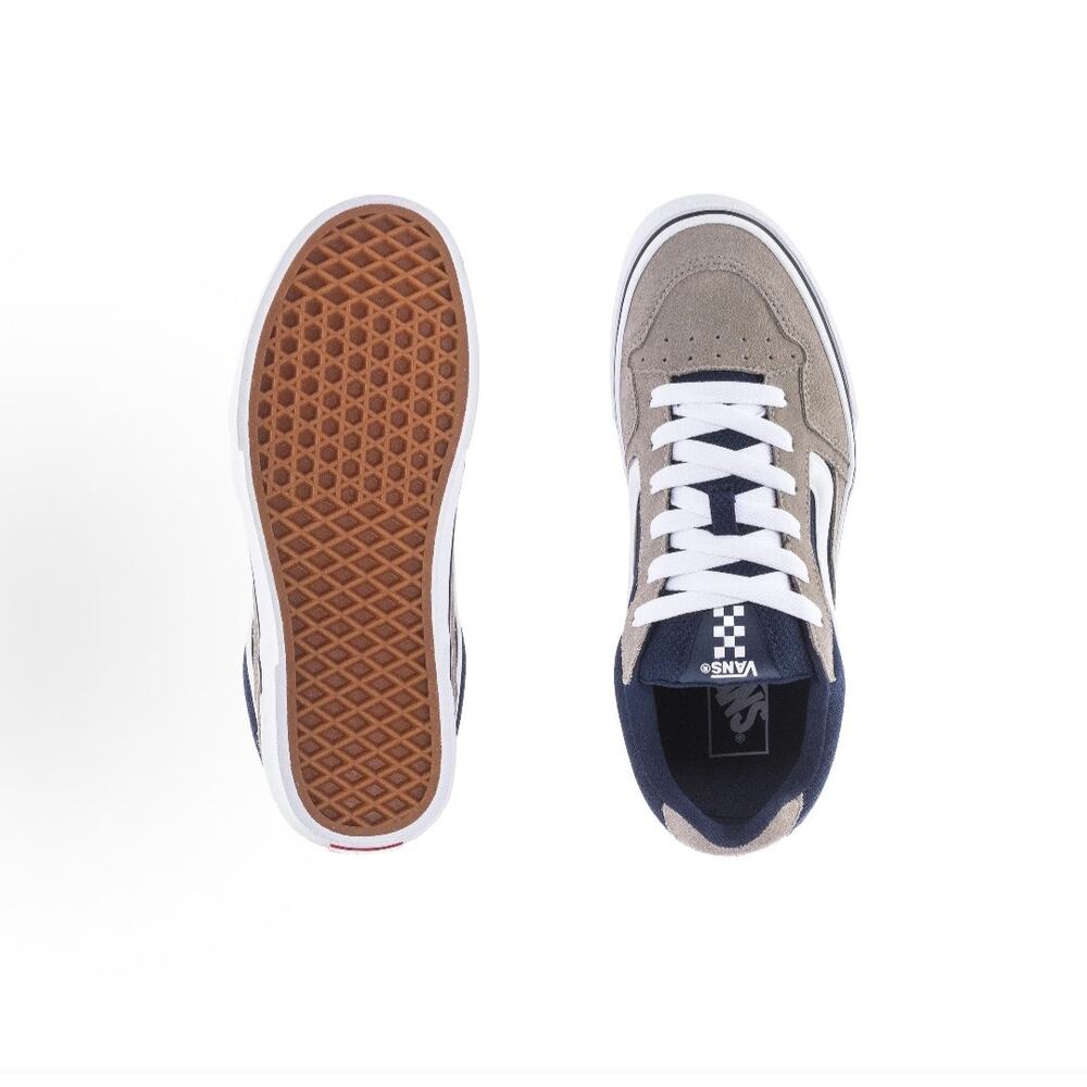 VANS MEN'S 11.5 CALDRONE LOW TOP SKATE SNEAKER SUEDE MESH GREY BLUE NIB - Picture 4 of 5